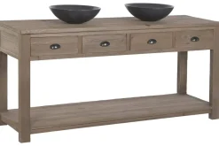 Mueble de Baño Doble en Madera Reciclada y Pino MB-225998