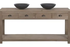 Mueble de Baño Doble en Madera Reciclada y Pino MB-225998