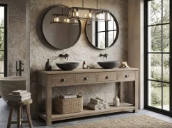 Mueble de Baño Doble en Madera Reciclada y Pino MB-225998