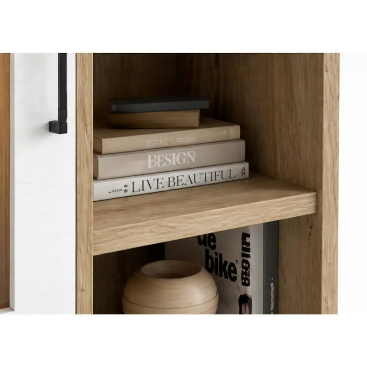 Mueble de Salón 260 cm en Roble Natural y Polar KRONOS.5 N 620