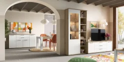 Mueble de Salón 260 cm en Roble Natural y Polar KRONOS.5 N 620
