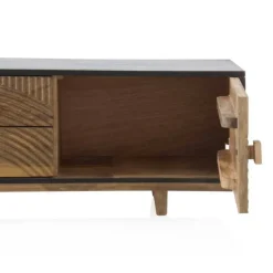 Mueble de Televisión de Madera Color Natural y Negro GABAR 10693