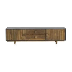 Mueble de Televisión de Madera Color Natural y Negro GABAR 10693