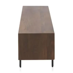 Mueble de televisiónde 3 puertas lisas de madera de mango natural con patas de metal GABAR 10822