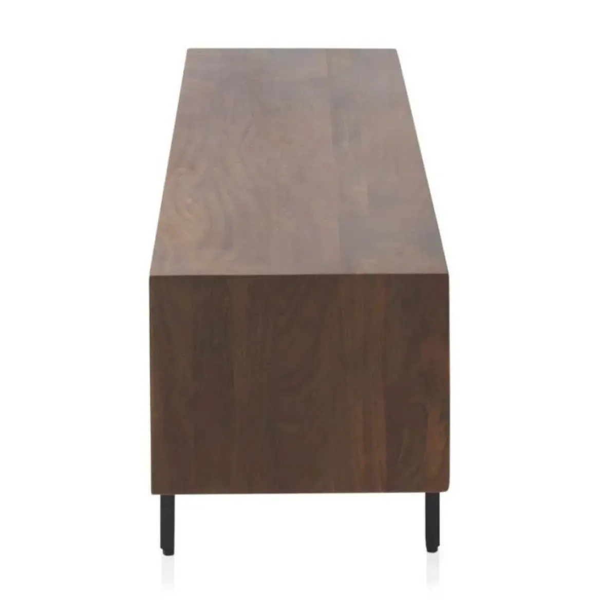 Mueble de televisiónde 3 puertas lisas de madera de mango natural con patas de metal GABAR 10822