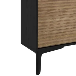 Mueble de TV Chapado en Fresno Natural con Cajón Negro GABAR 10976