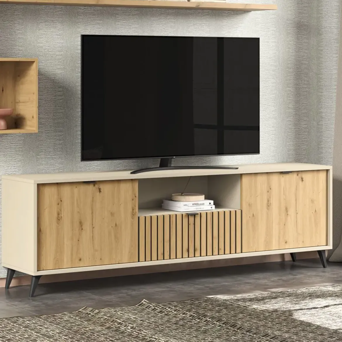 Mueble de TV 200 cm Gris Coco-Amazonas TEIDE