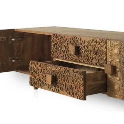 Mueble de TV con Diseño Geométrico Oriental 10694