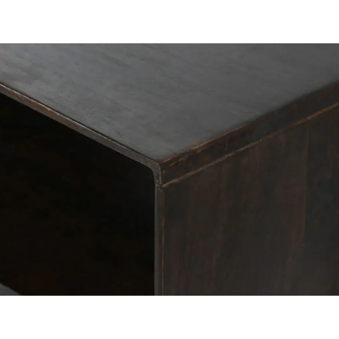 Mueble de TV con 2 Puertas y 2 Huecos Color Marrón Oscuro y Blanco MB-206313