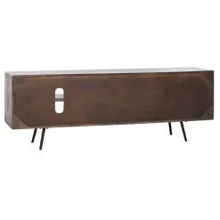 Mueble de TV con 2 Puertas y 2 Huecos Color Marrón Oscuro y Blanco MB-206313