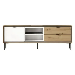 Mueble de TV con Puerta y 2 Cajones Amazona-Blanco K2