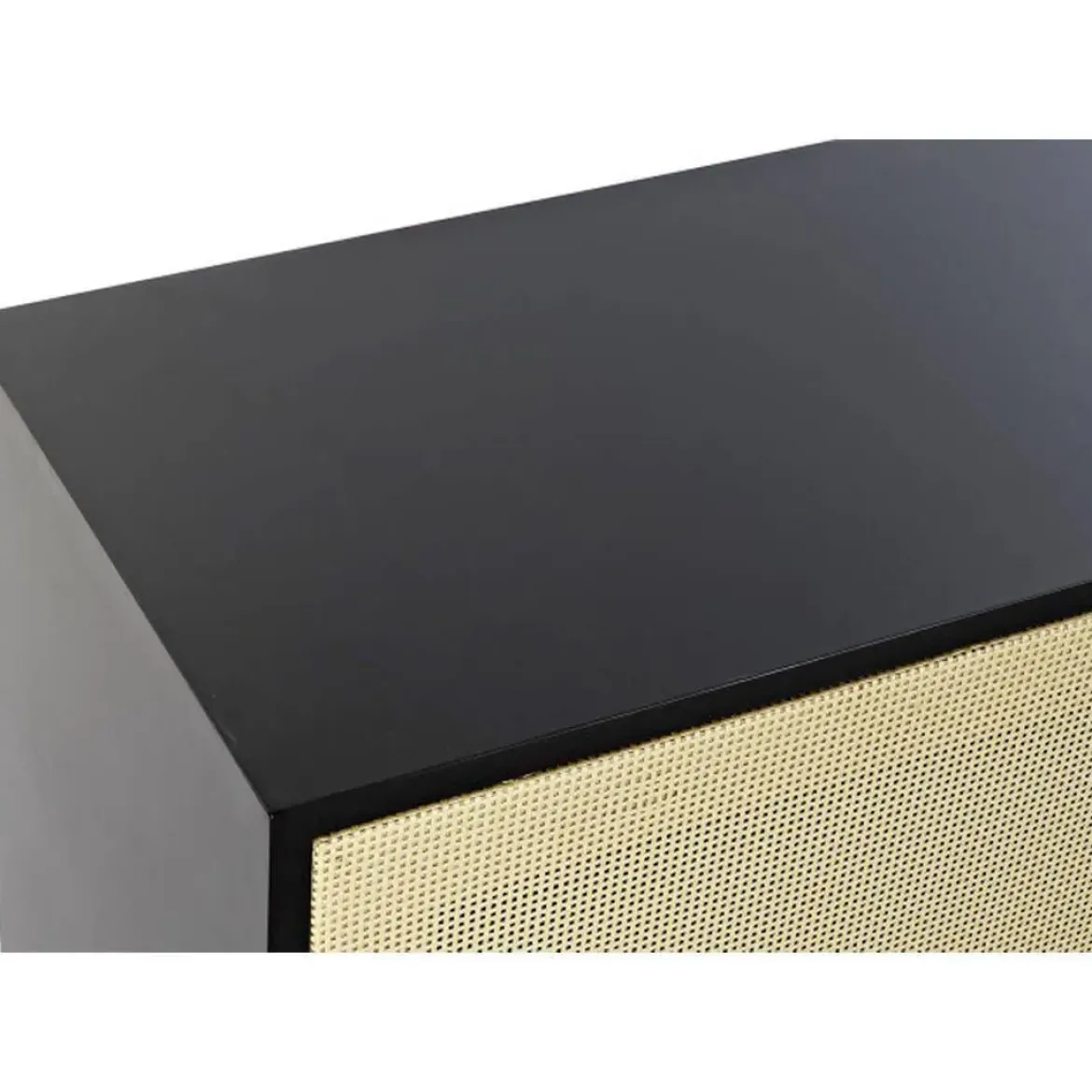 Mueble de TV de Abeto Color Negro y Ratán MB-193520