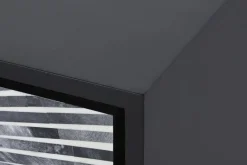 Mueble de TV de Estructura en Hueso y Resina Taracea Negro MB-202090