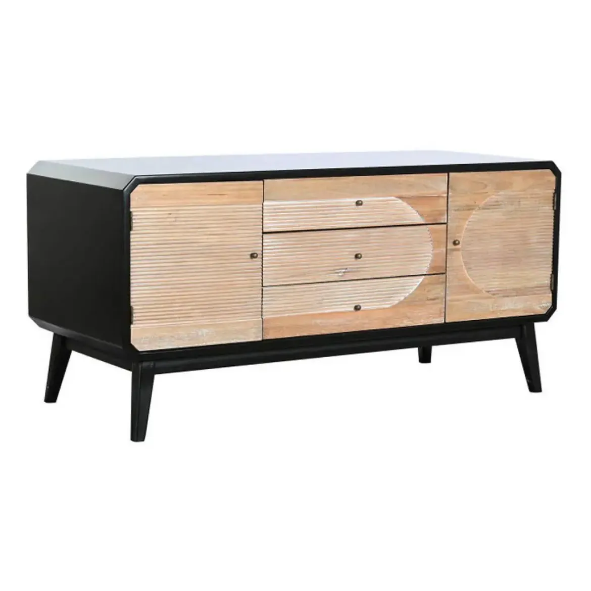 Mueble de TV de Madera Color Negro y Natural MB-204971