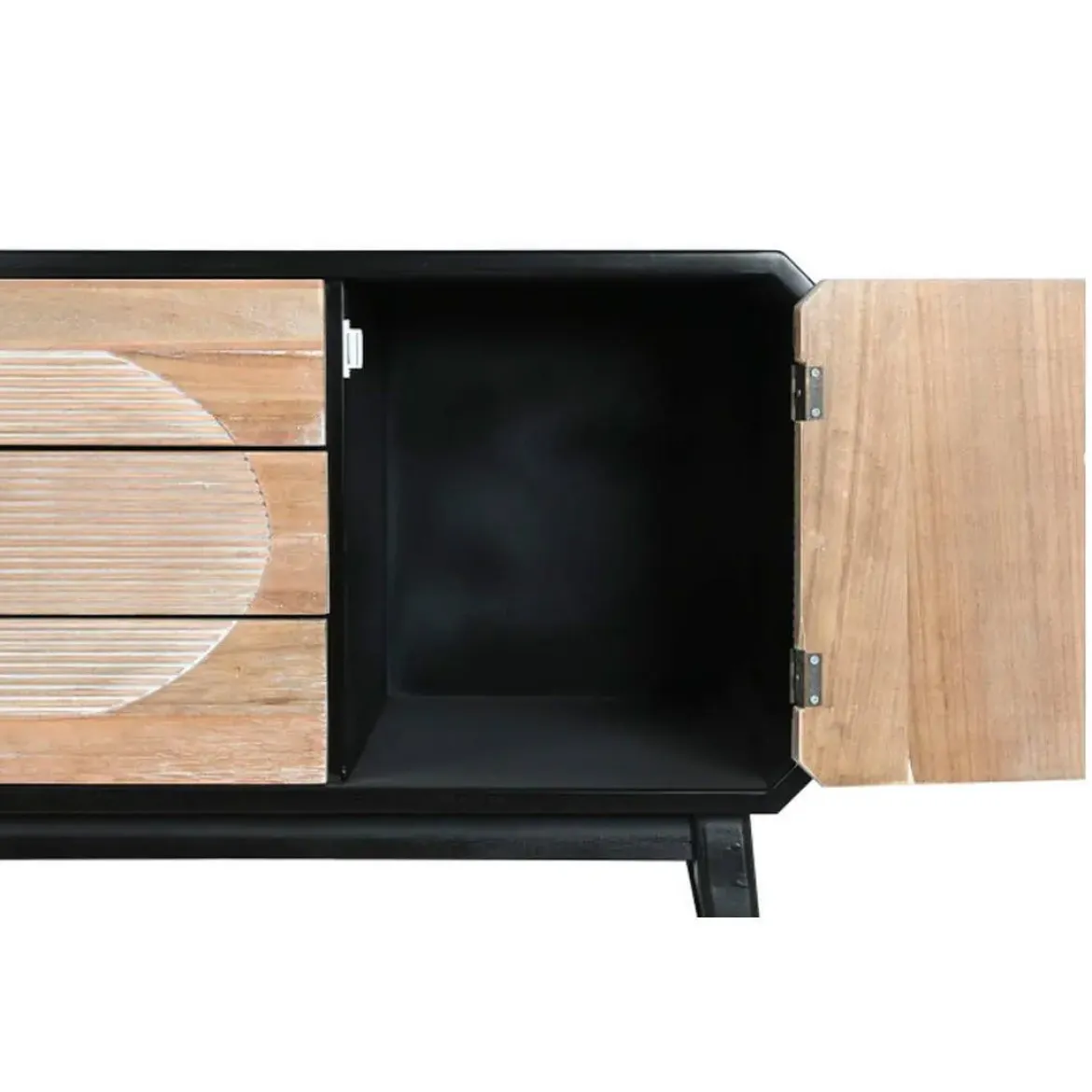 Mueble de TV de Madera Color Negro y Natural MB-204971