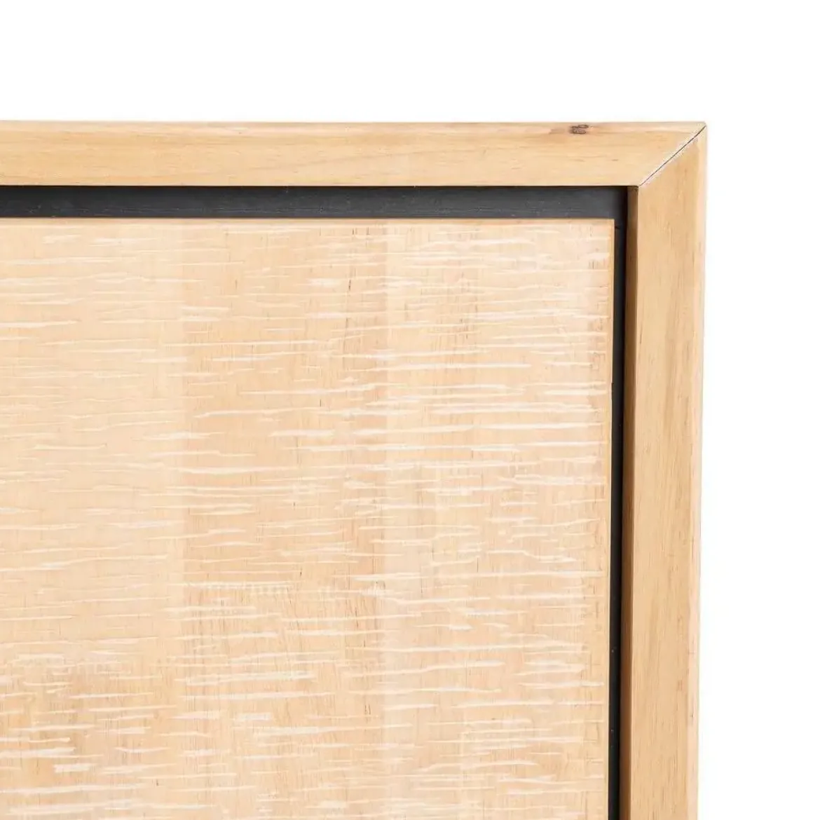 Mueble de TV de Madera de Caucho y Metal Negro 615686
