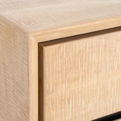 Mueble de TV de Madera de Caucho y Metal Negro 615686
