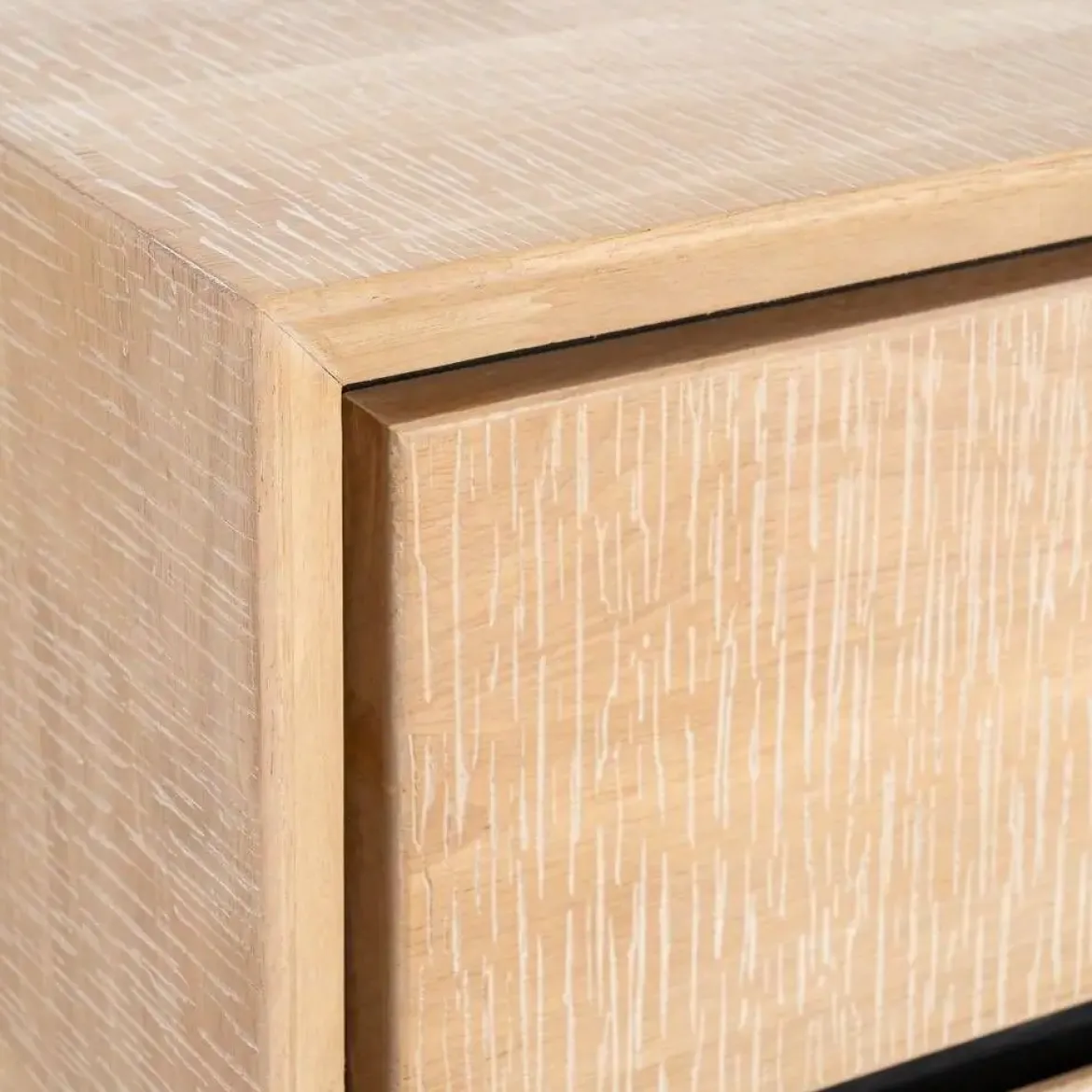 Mueble de TV de Madera de Caucho y Metal Negro 615686