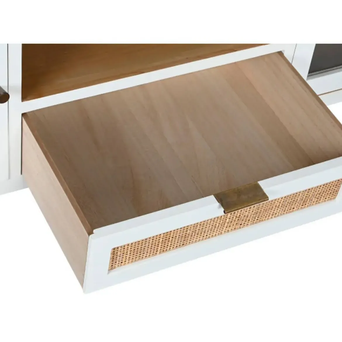 Mueble de TV de Madera de Paulownia y Cristal MB-210685