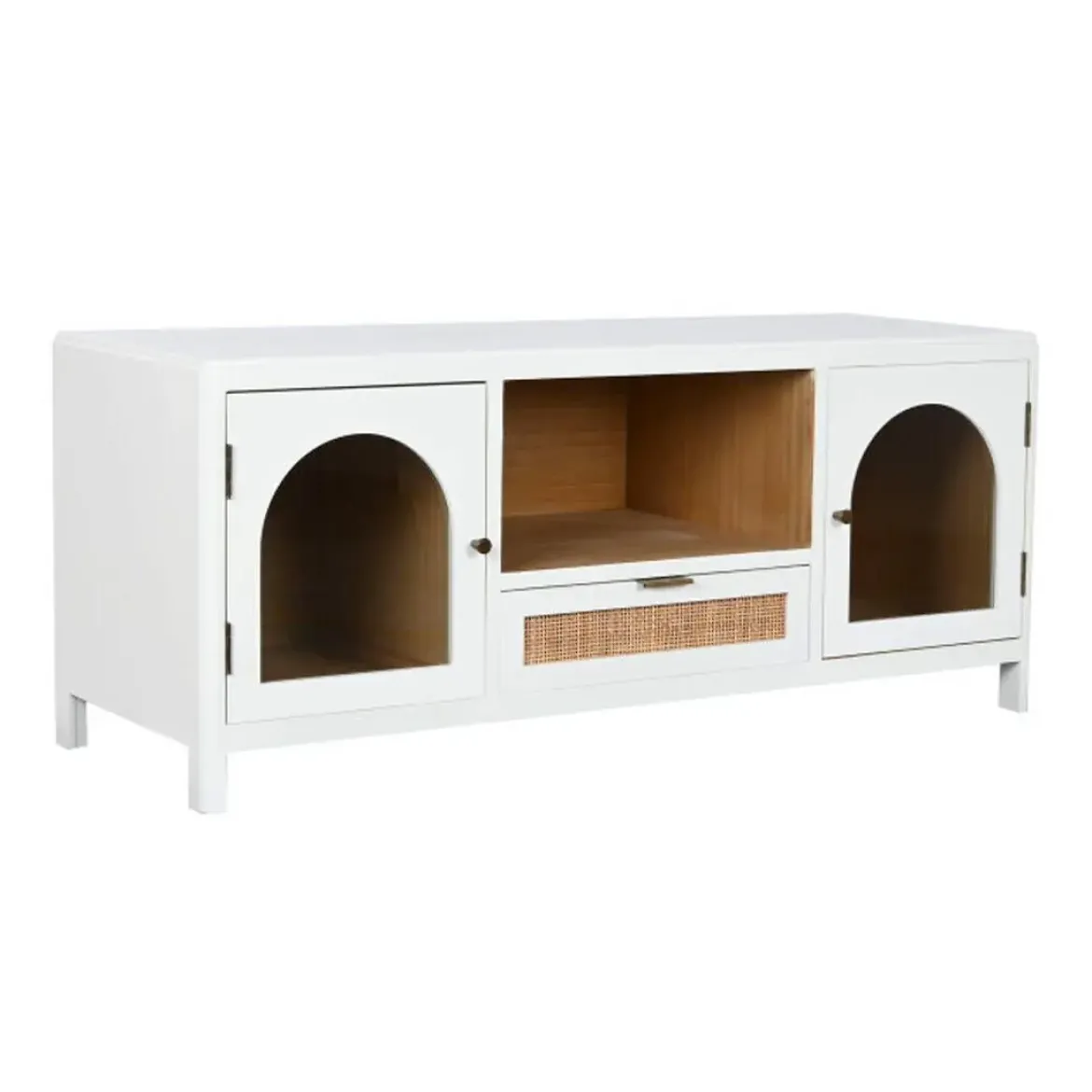 Mueble de TV de Madera de Paulownia y Cristal MB-210685