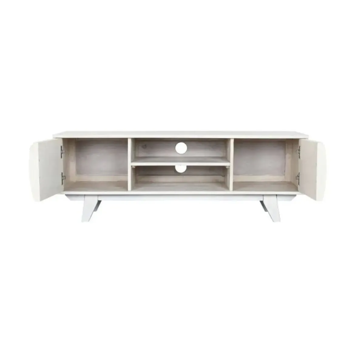 Mueble de TV de 2 Puertas y 2 Huecos Color Blanco Roto MB-215068