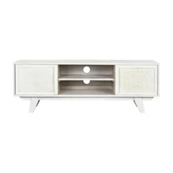 Mueble de TV de 2 Puertas y 2 Huecos Color Blanco Roto MB-215068
