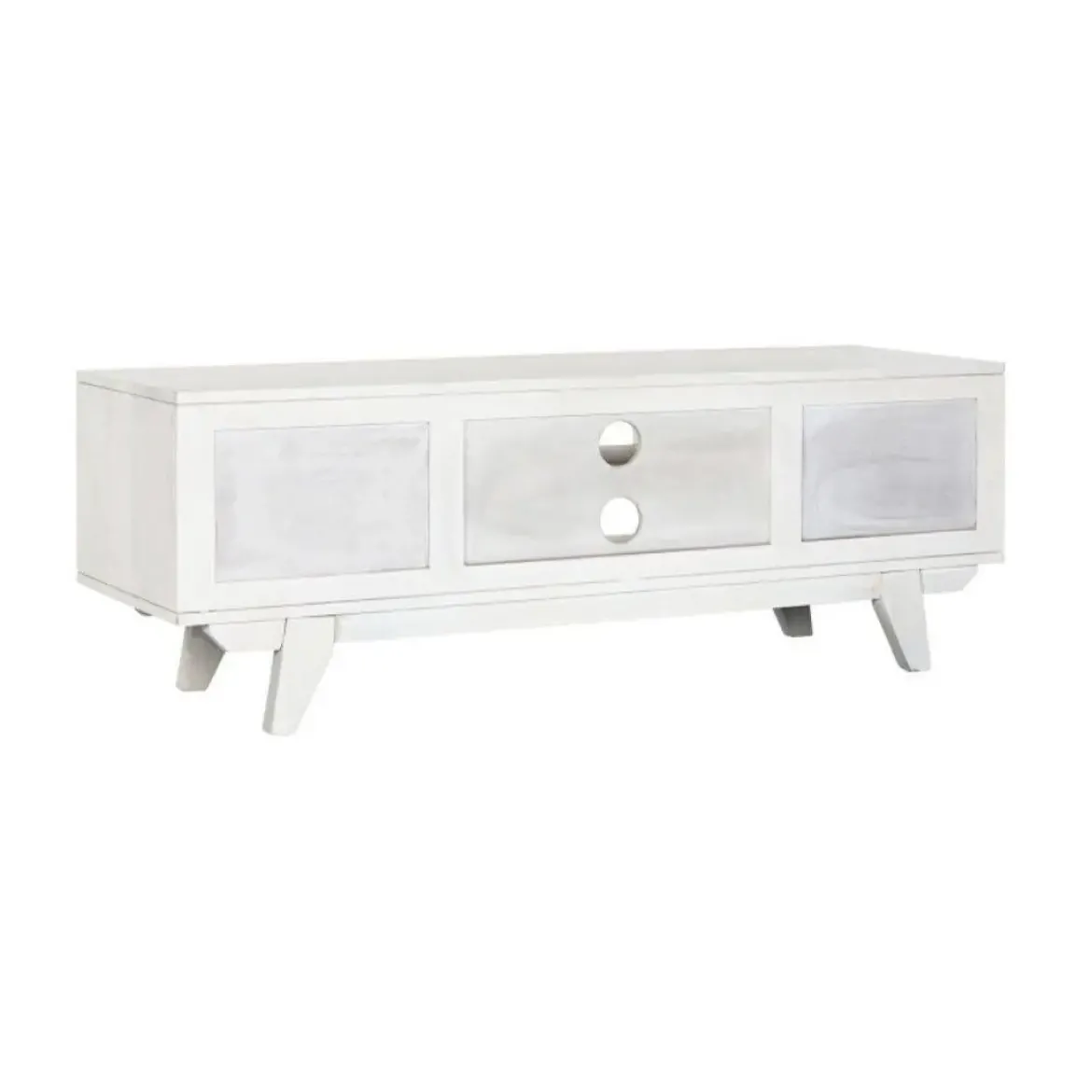 Mueble de TV de 2 Puertas y 2 Huecos Color Blanco Roto MB-215068