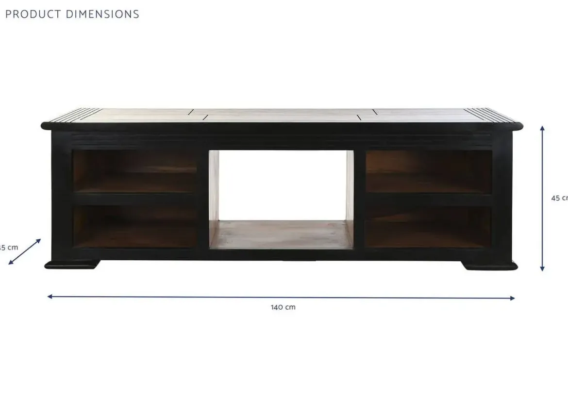 Mueble de TV en Madera de Acacia Marrón Oscuro MB-197179