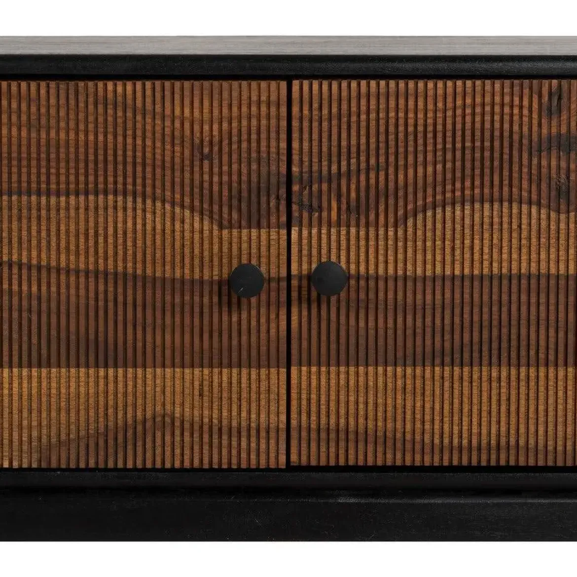 Mueble de TV en Madera de Mango y Sheesham Marrón-Negro 612965
