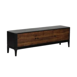 Mueble de TV en Madera de Mango y Sheesham Marrón-Negro 612965