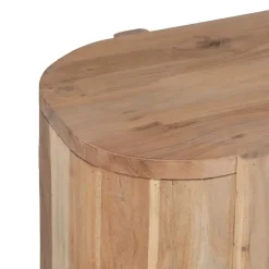 Mueble de TV en Madera Natural con Puertas y Patas Elevadas 180 cm 612846