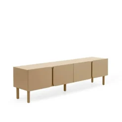 Mueble de TV en MDF Beige Arena con Cantos Redondos GABAR 11526