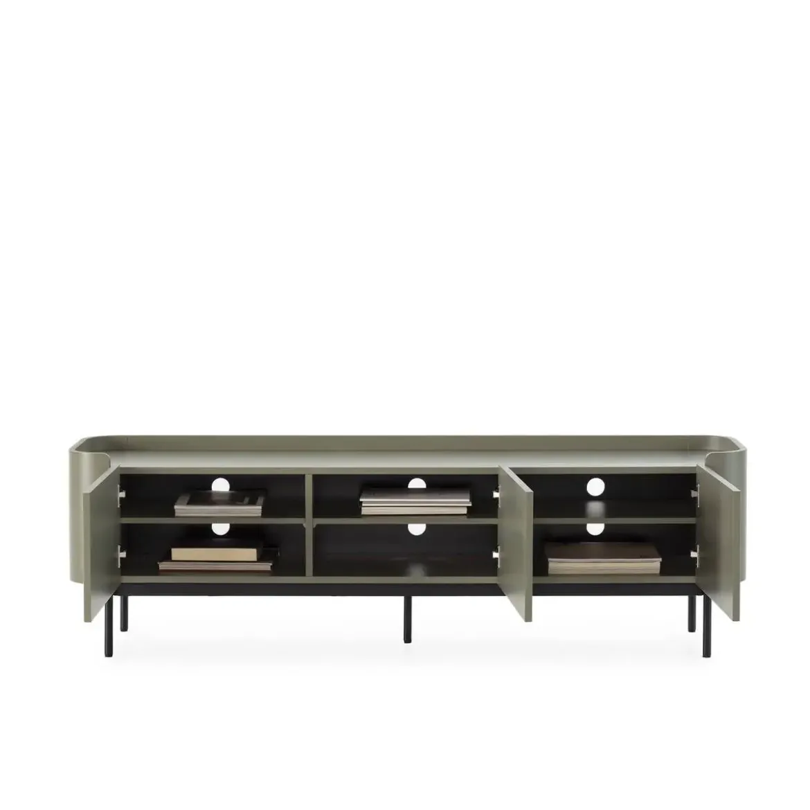 Mueble de TV Lacado con 4 Puertas y Patas de Acero WILLA