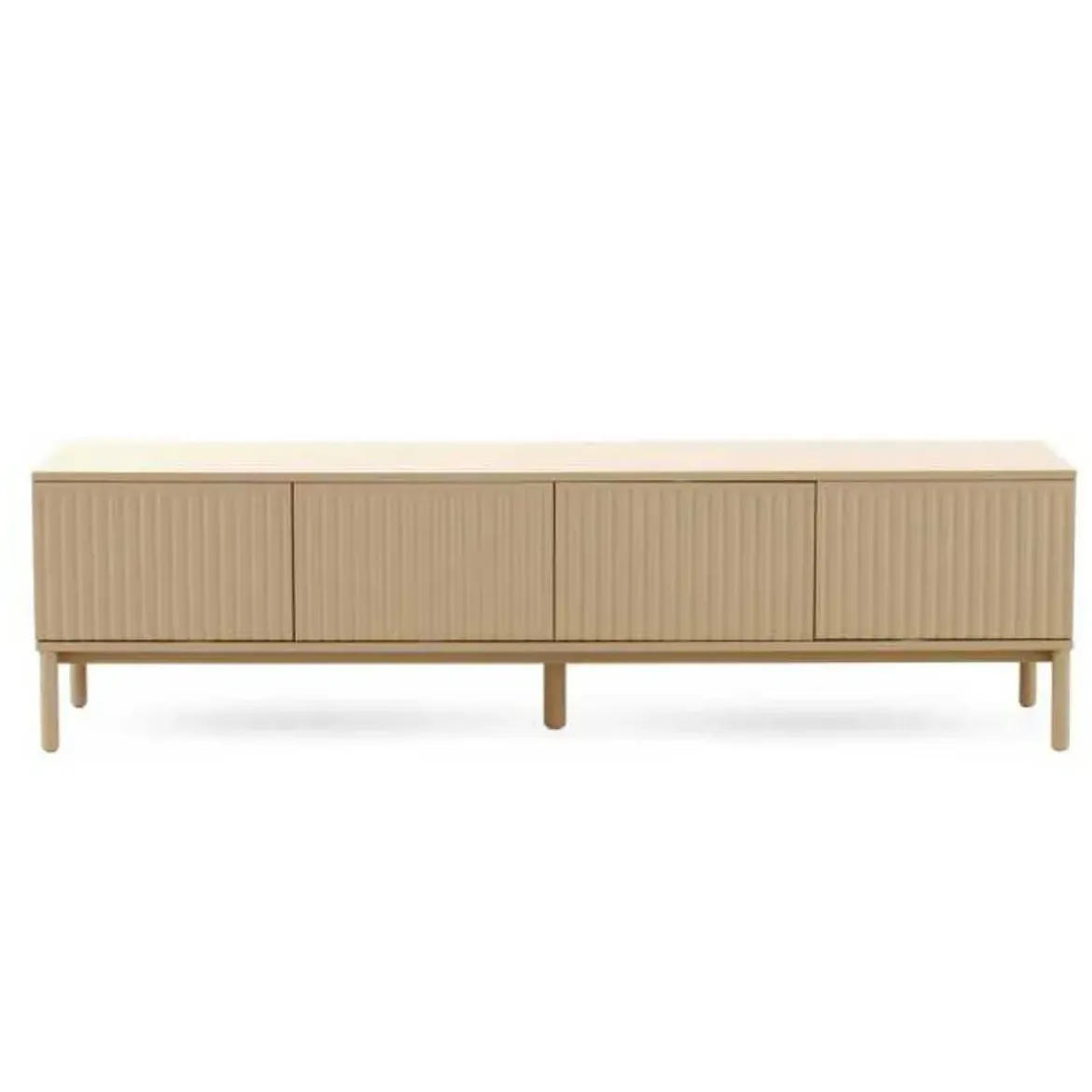 Mueble de TV MDF Beige Arena con Puertas Acanaladas GABAR 11518