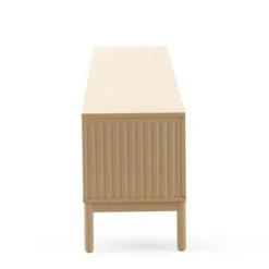 Mueble de TV MDF Beige Arena con Puertas Acanaladas GABAR 11518
