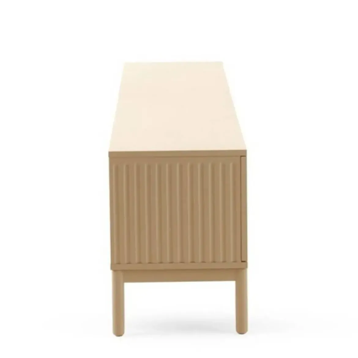Mueble de TV MDF Beige Arena con Puertas Acanaladas GABAR 11518