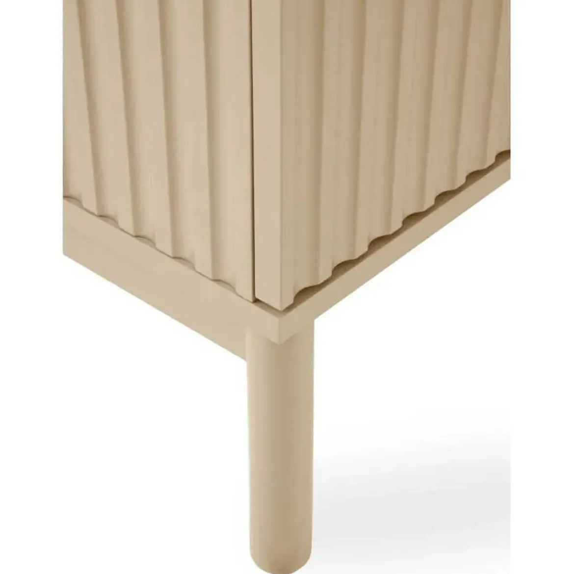 Mueble de TV MDF Beige Arena con Puertas Acanaladas GABAR 11518