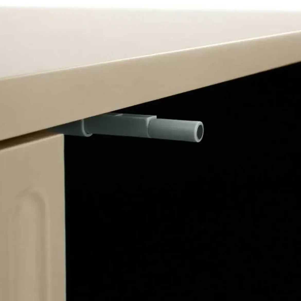 Mueble de TV MDF Beige Arena con Puertas Acanaladas GABAR 11518