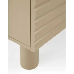 Mueble de TV MDF Beige Arena con Relieve Ondulado GABAR 11522