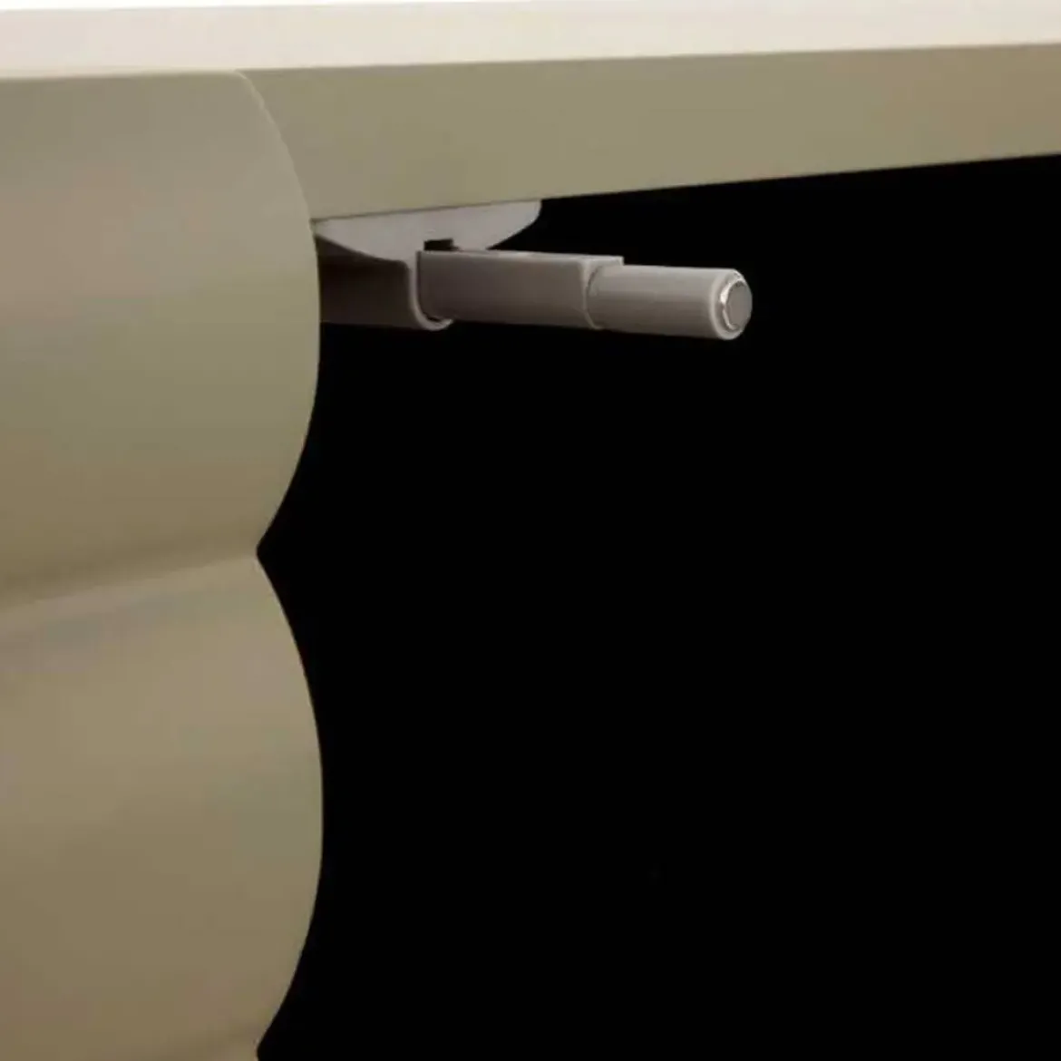 Mueble de TV MDF Beige Arena con Relieve Ondulado GABAR 11522