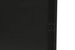 Mueble de TV Negro MDF con 4 Puertas Diseño Rombos en Relieve MB-217313