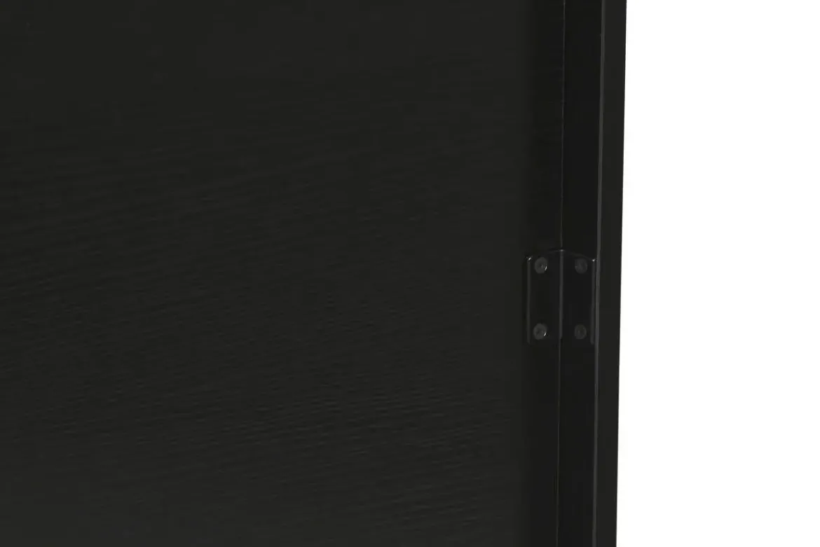 Mueble de TV Negro MDF con 4 Puertas Diseño Rombos en Relieve MB-217313