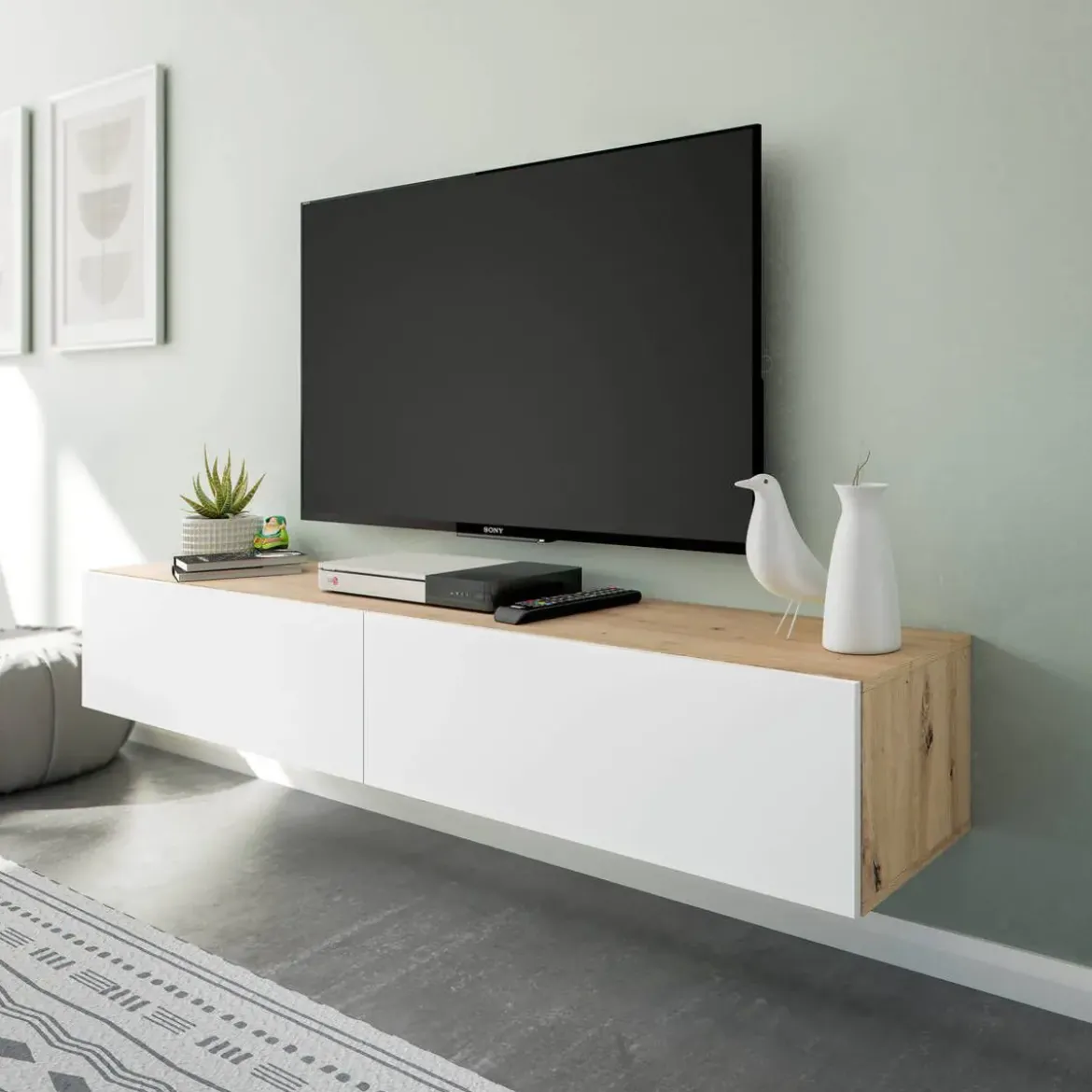 Mueble de TV Suspendido con 2 Puertas Abatibles KAWAY 016601W