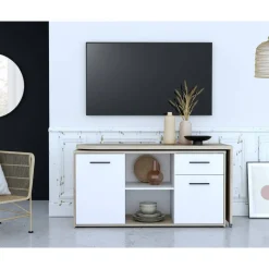 Mueble Multifuncional con Mesa Giratoria 180º y Ruedas A7
