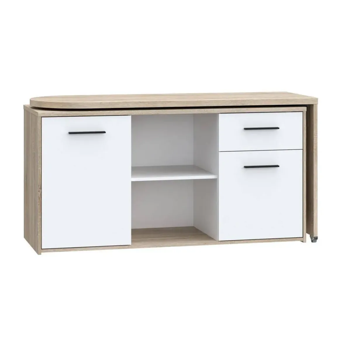 Mueble Multifuncional con Mesa Giratoria 180º y Ruedas A7