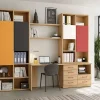 Mueble para Oficina LIDER GO 278 Acabado en Bambú/Mostaza/Grafito