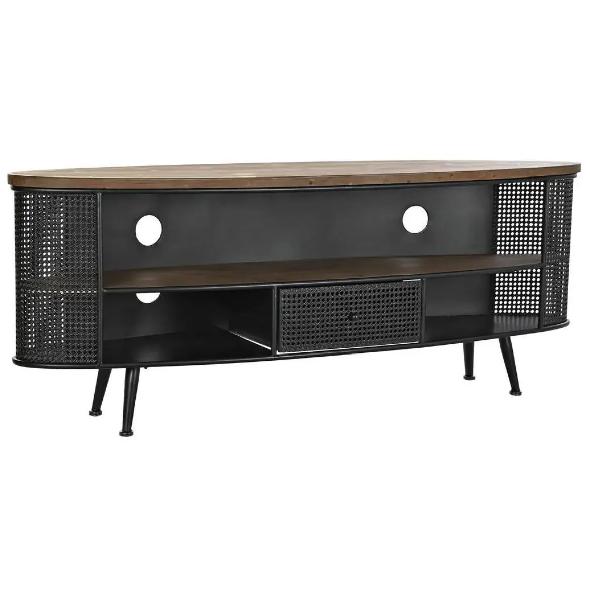 Mueble Para TV de Metal con Tapa en Madera de Abeto MB-200587