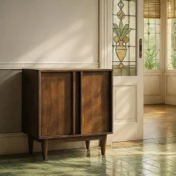 Mueble Recibidor de Madera de Mango Color Marrón con 2 Puertas 615139