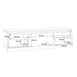 Mueble TV 2 Cajones en Roble Waterford y Negro KASZIMIRO KZMT231-M328