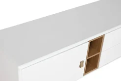 Mueble TV 140 cm Blanco con Cajones y Puerta MB-211739
